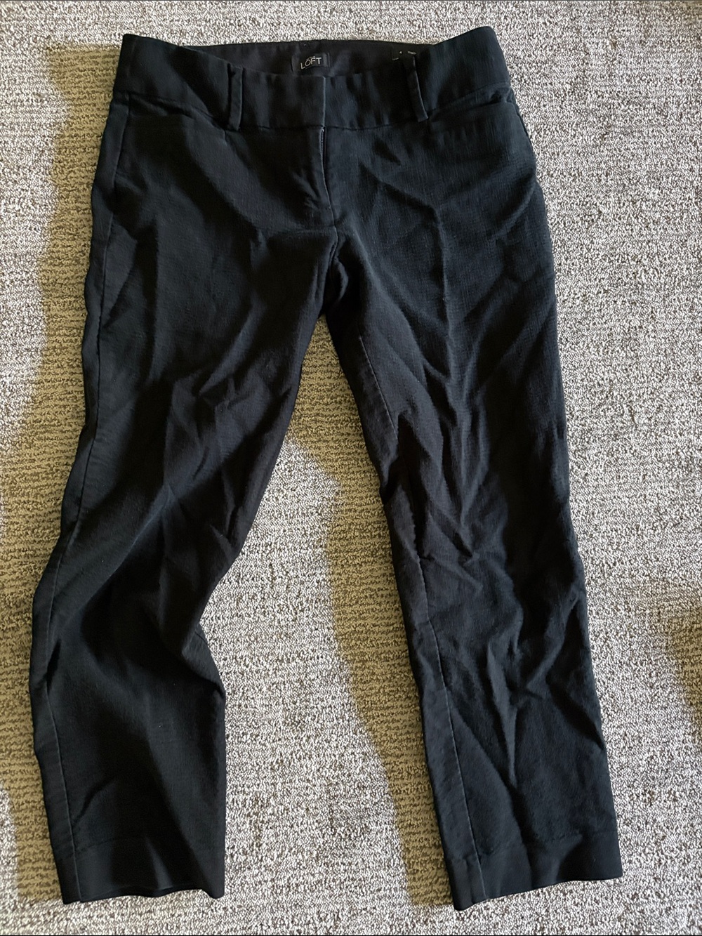 LOFT Black Straight-Leg cropped Dress Pants